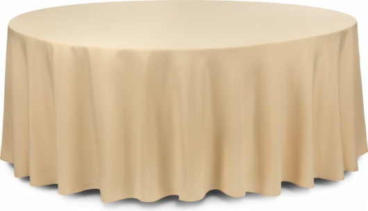Скатерть круглая Pantone 482 U бежевого цвета в аренду
