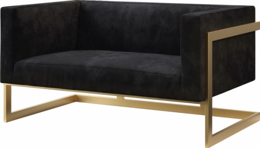 Двухместный диван Andrian Black&Gold черного цвета в аренду