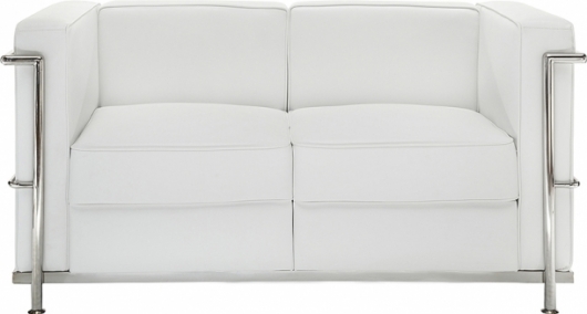 Двухместный диван Chrome White белого цвета в аренду
