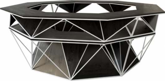 Барная стойка Hexagon Ring Black черного цвета в аренду