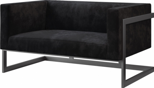 Двухместный диван Andrian Graphite Black черного цвета в аренду