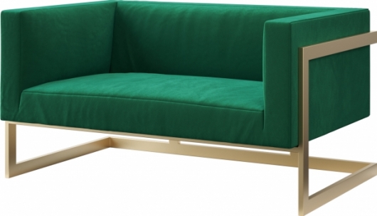 Двухместный диван Andrian Gold & Green в аренду