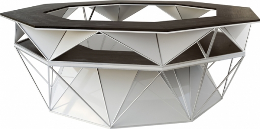 Барная стойка Hexagon Ring White белого цвета в аренду