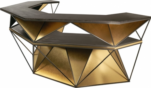 Барная стойка Hexagon Gold золотого цвета в аренду