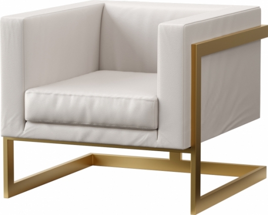 Кресло Andrian White&Gold белого цвета в аренду