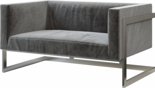 Двухместный диван Andrian Grey серого цвета в аренду