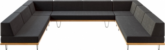 П-образный диван California Black черного цвета в аренду