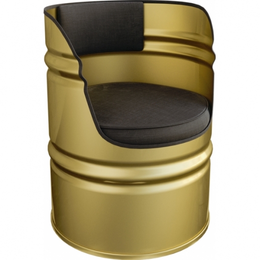 Кресло Barrel Gold золотого цвета в аренду