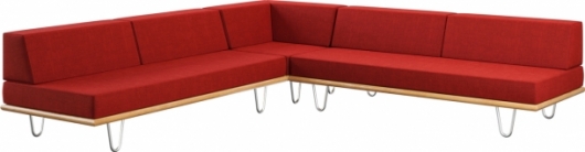 Угловой диван California Red красного цвета в аренду