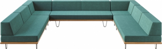 П-образный диван California Mint мятного цвета в аренду