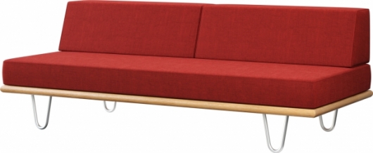 Трехместный диван California Red красного цвета в аренду