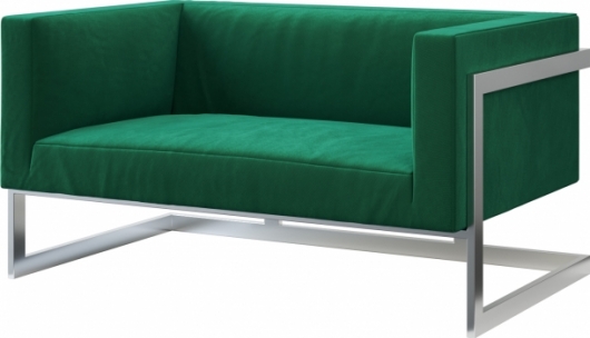 Двухместный диван Andrian Silver Green в аренду