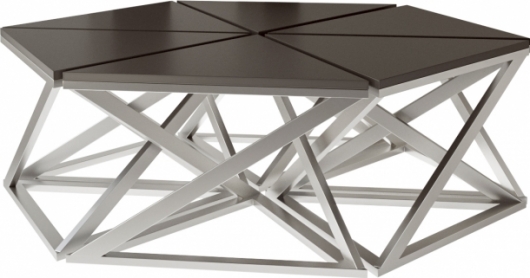 Журнальный стол Galaxy Silver Black серебристого цвета в аренду