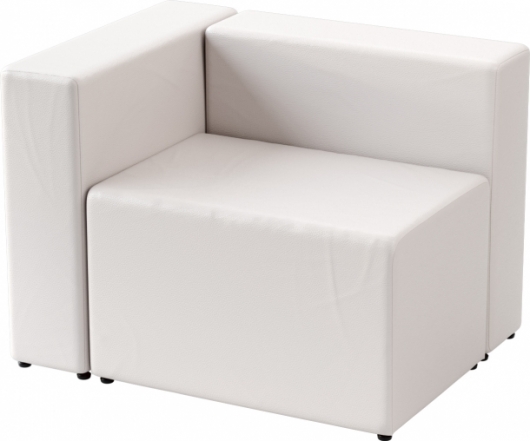 Угловая секция (левая) Block White белого цвета в аренду