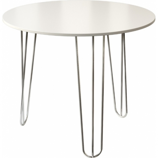 Банкетный стол Amsterdam Round White Chrome белого цвета в аренду