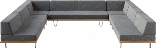 П-образный диван California Gray серого цвета в аренду