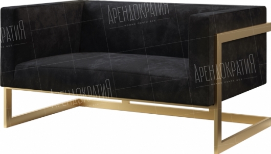 Двухместный диван Andrian Black&Gold в аренду