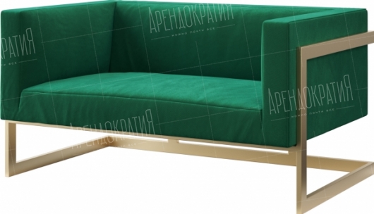 Двухместный диван Andrian Gold & Green в аренду
