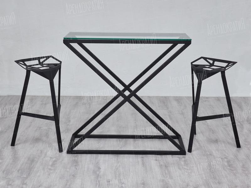 Фуршетный стол X-Loft Black Natural в интерьере
