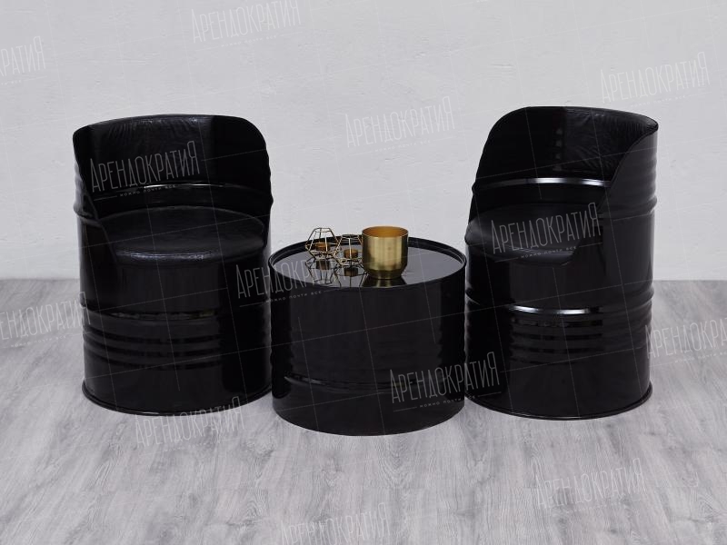 Журнальный стол Barrel Table Black в интерьере