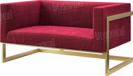 Двухместный диван Andrian Gold Wine в аренду
