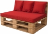 Диван из паллет Wood с красной подушкой в аренду