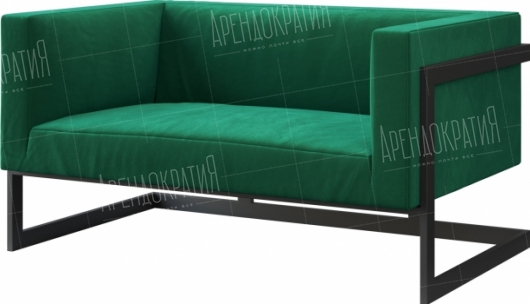 Двухместный диван Andrian Graphite Green в аренду