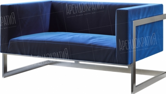 Двухместный диван Andrian Silver Blue в аренду